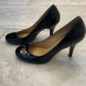 Nine West Ambitious Black Patton Leather Pumps